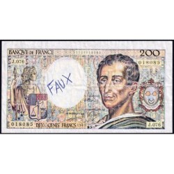 F 70-09 - 1989 - Faux 200 francs - Montesquieu - Série J.076 - Etat : TB+