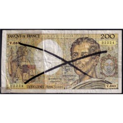 F 70-06 - 1986 - Faux 200 francs - Montesquieu - Série V.043 - Etat : B