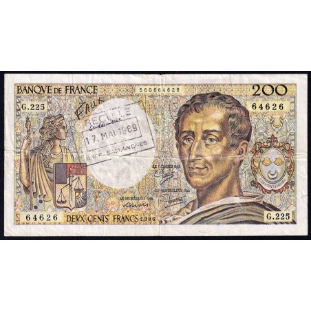 F 70-06 - 1986 - Faux 200 francs - Montesquieu - Série G.225 - Etat : TB+