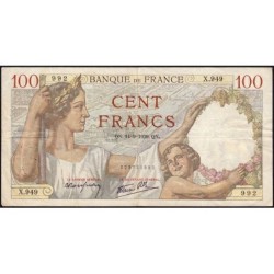 F 26-06 - 14/09/1939 - 100 francs - Sully - Série X.949 - Etat : TB+