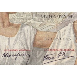F 26-06 - 14/09/1939 - 100 francs - Sully - Série E.999 - Etat : TB+