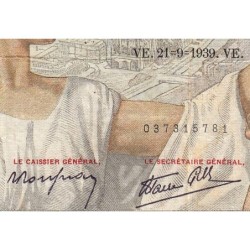 F 26-07 - 21/09/1939 - 100 francs - Sully - Série Q.1493 - Etat : TB-