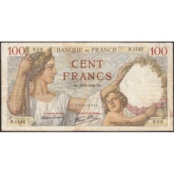 F 26-07 - 21/09/1939 - 100 francs - Sully - Série B.1542 - Etat : TB-