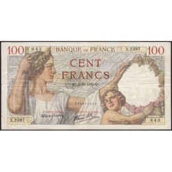 F 26-09 - 05/10/1939 - 100 francs - Sully - Série X.2397 - Etat : TTB-