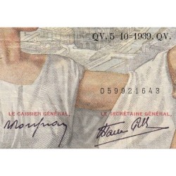 F 26-09 - 05/10/1939 - 100 francs - Sully - Série X.2397 - Etat : TTB-