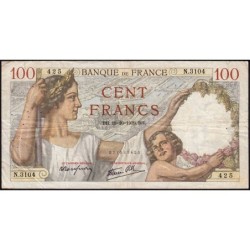 F 26-11 - 19/10/1939 - 100 francs - Sully - Série N.3104 - Etat : TB