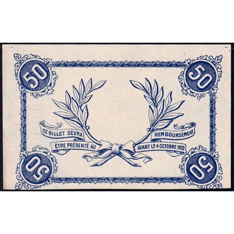 Roanne - Pirot non répertorié - 50 centimes - Epreuve 1 du revers - Etat : SPL