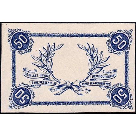 Roanne - Pirot non répertorié - 50 centimes - Epreuve 1 du revers - Etat : SPL