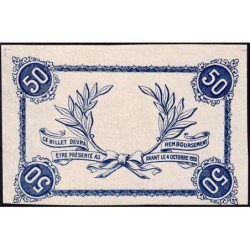 Roanne - Pirot non répertorié - 50 centimes - Epreuve 1 du revers - Etat : SPL