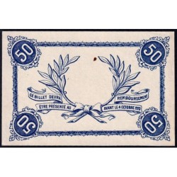 Roanne - Pirot non répertorié - 50 centimes - Epreuve 1 du revers - Etat : SPL+