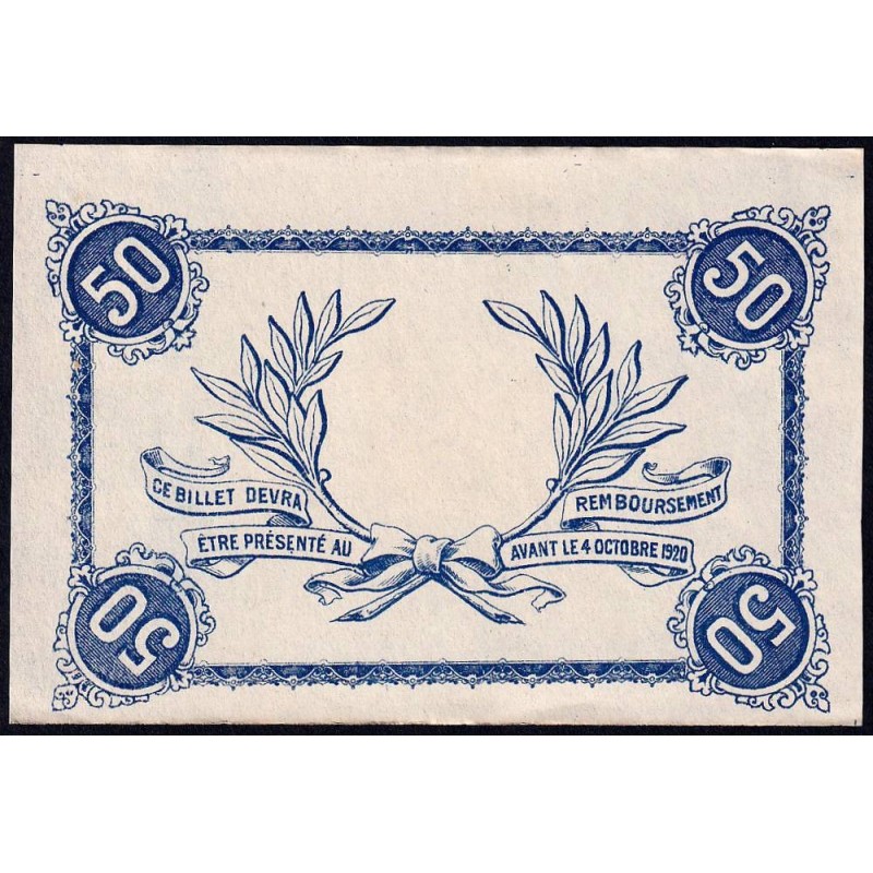 Roanne - Pirot non répertorié - 50 centimes - Epreuve 1 du revers - Etat : SPL