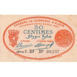 Algérie - Alger 137-27 - 50 centimes - Série E.23 - 31/01/1923 - Etat : TTB