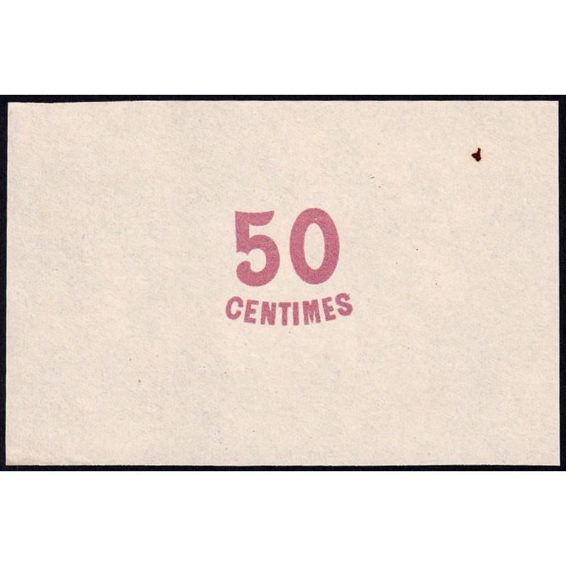 Roanne - Pirot non répertorié - 50 centimes - Epreuve 3 du revers - Etat : SPL