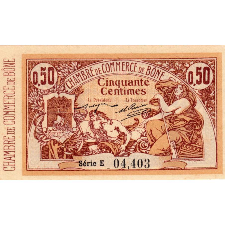 Algérie - Bône 138-1 - 50 centimes - Série E inédite - 18/05/1915 - Etat : SPL