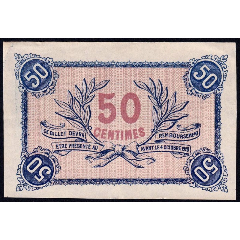 Roanne - Pirot non répertorié - 50 centimes - Epreuve 4 du revers - Etat : SUP+