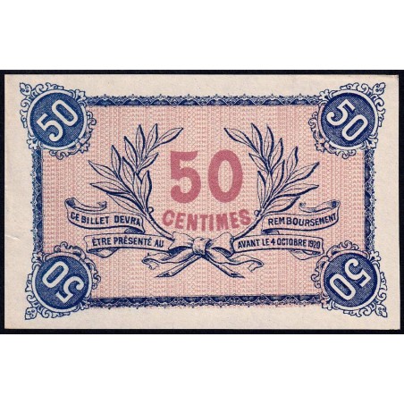 Roanne - Pirot non répertorié - 50 centimes - Epreuve 4 du revers - Etat : SUP+