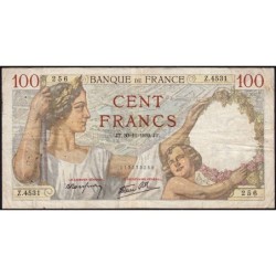 F 26-16 - 30/11/1939 - 100 francs - Sully - Série Z.4531 - Etat : TB