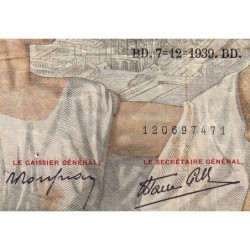 F 26-17 - 07/12/1939 - 100 francs - Sully - Série Y.4828 - Etat : TB-