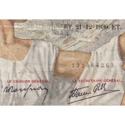 F 26-18 - 21/12/1939 - 100 francs - Sully - Série P.5275 - Etat : TB