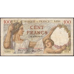 F 26-19 - 28/12/1939 - 100 francs - Sully - Série N.5701 - Etat : TB-