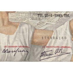 F 26-21 - 25/01/1940 - 100 francs - Sully - Série K.7040 - Etat : TB