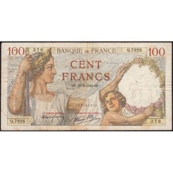 F 26-23 - 22/02/1940 - 100 francs - Sully - Série Q.7926 - Etat : TB-
