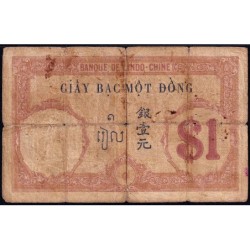 Indochine Française - Pick 48b - 1 piastre - Série P.3787 - 1927 - Etat : B