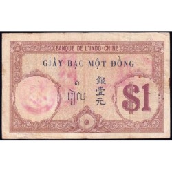 Indochine Française - Pick 48b - 1 piastre - Série G.4608 - 1927 - Etat : TB