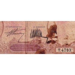 Indochine Française - Pick 48b - 1 piastre - Série T.4783 - 1927 - Etat : B