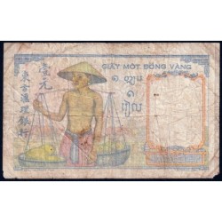 Indochine Française - Pick 54e - 1 piastre - Série M.9206 - 1949 - Etat : AB