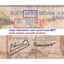 Indochine Française - Pick 54e - 1 piastre - Série M.9206 - 1949 - Etat : AB