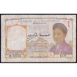 Indochine Française - Pick 54e - 1 piastre - Série M.10533 - 1949 - Etat : TB-
