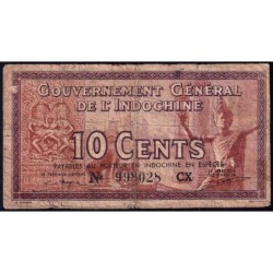 Indochine Française - Pick 85d - 10 cents - Série CX - 1943 - Etat : B
