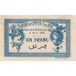 Algérie - Bône 138-13 - 1 franc - Série B - 08/03/1920 - Etat : TTB