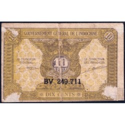 Indochine Française - Pick 89a_2 - 10 cents - Série BV - 1944 - Etat : AB