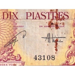 Indochine Française - Vietnam - Pick 107 - 10 piastres - Série A9 - 1953 - Etat : B+