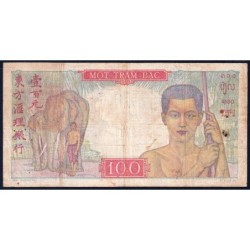 Indochine Française - Pick 82a - 100 piastres - Série E.375 - 1947 - Etat : TB-