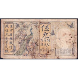 Indochine Française - Pick 49b - 5 piastres - Série Y.524 - 1927 - Etat : B