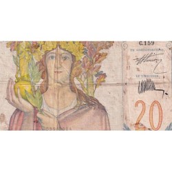 Indochine Française - Pick 50 - 20 piastres - Série C.159 - 1927 - Etat : B+