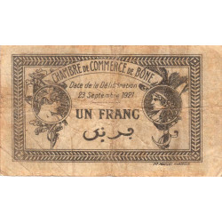 Algérie - Bône 138-17 - 1 franc - Série D - 23/09/1921 - Etat : TB-