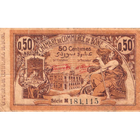 Algérie - Bône 138-18 - 50 centimes - Série M - 23/09/1921 - Etat : TB-
