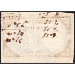 Assignat 46a - 5 livres - 10 brumaire an 2 - Signature 4 - Etat : TTB+