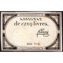 Assignat 46a - 5 livres - 10 brumaire an 2 - Signature 8 - Etat : SUP+