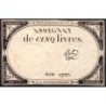 Assignat 46a - 5 livres - 10 brumaire an 2 - Signature 18 - Etat : TTB