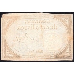 Assignat 46a - 5 livres - 10 brumaire an 2 - Signature 20 - Etat : TTB+