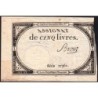 Assignat 46a - 5 livres - 10 brumaire an 2 - Signature 20 - Etat : TTB