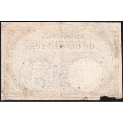 Assignat 46a - 5 livres - 10 brumaire an 2 - Signature 37 - Etat : TB-