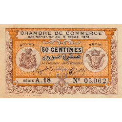 Algérie - Bougie-Sétif 139-3 - 50 centimes - Série A18 - 09/03/1918 - Etat : SPL+