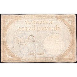 Assignat 46a - 5 livres - 10 brumaire an 2 - Signature 39 - Etat : TTB+