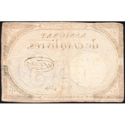 Assignat 46a - 5 livres - 10 brumaire an 2 - Signature 44 - Etat : TB+